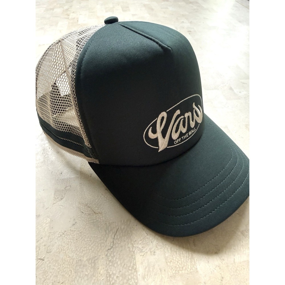 Vans Off The Wall Cheer Curved Bill Global Trucker Hat Cap Snapback Skater Green